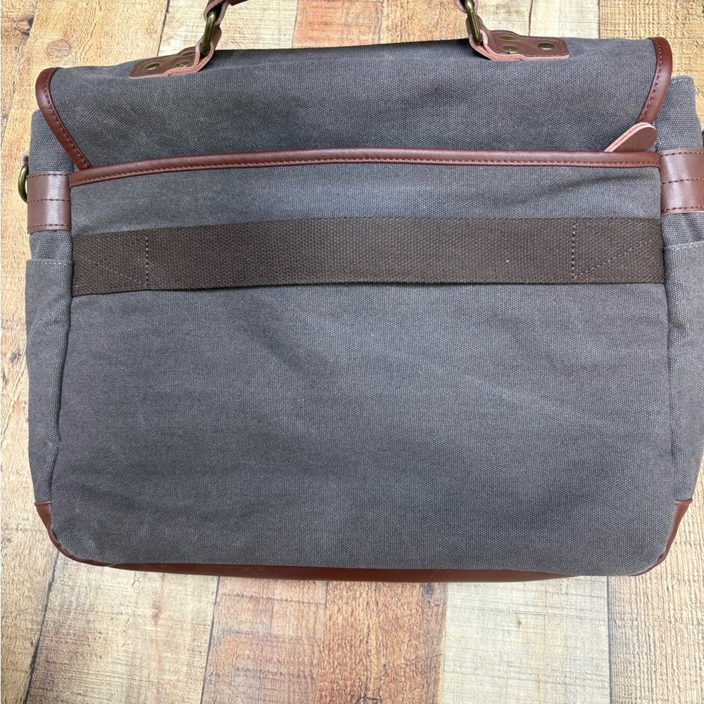 Lovevook Stylish Brown and Gray Canvas laptop bag - Picture 7 of 8